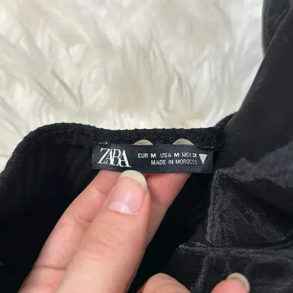 ZARA Crop Top Womens Size Medium Organza Party Glam Hollywood Avant Garde Bold - Picture 7 of 11